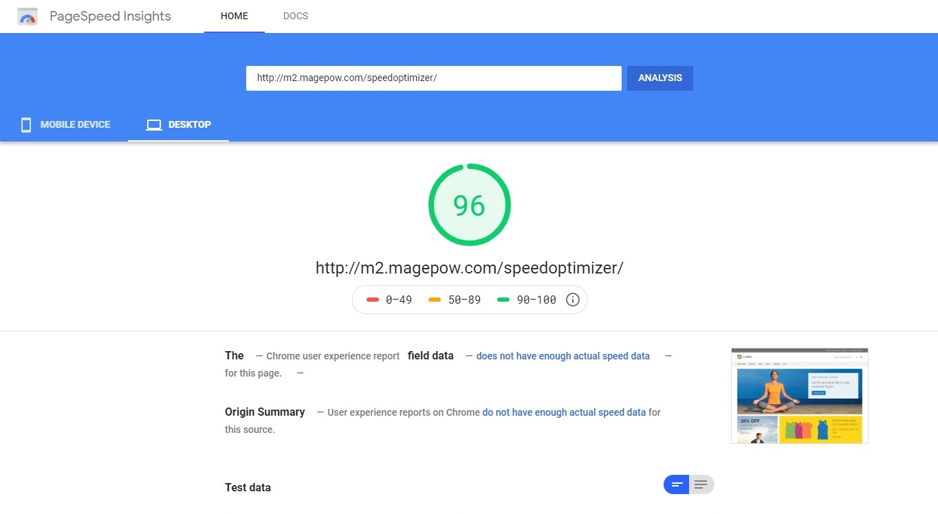 Speed test Result on Search Results Web result with site links  PageSpeed Insights - Google Developers